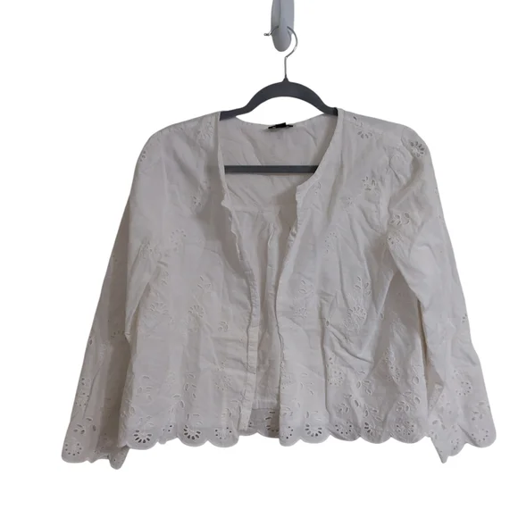 Ann Taylor White Eyelet Blazer - Picture 1 of 5